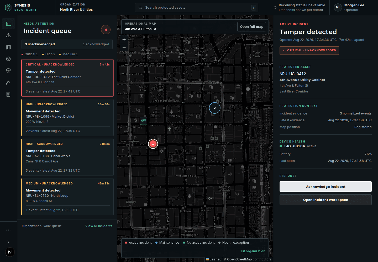 SecurAlert customer portal, view 2